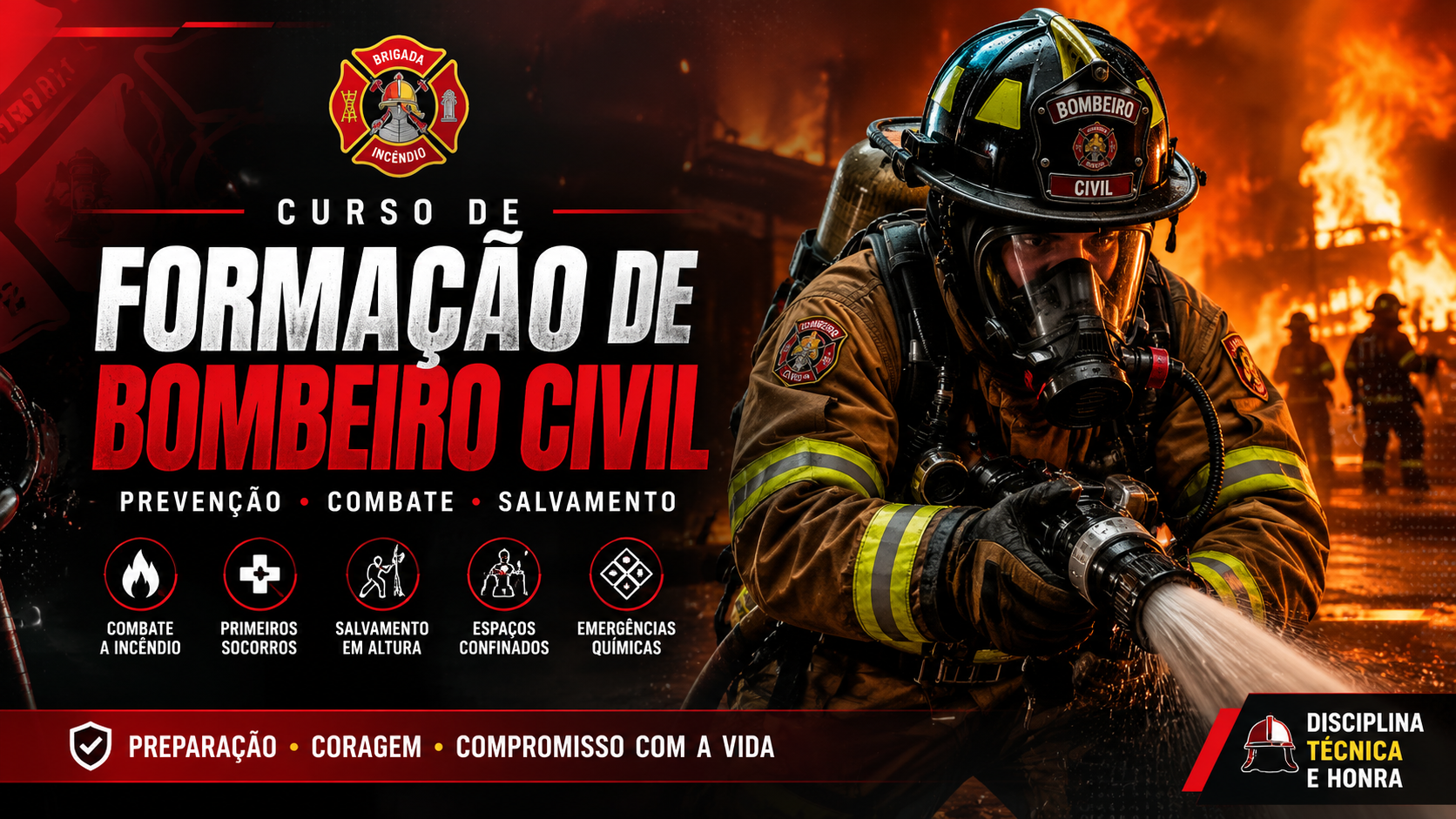 CURSO BOMBEIRO CIVIL FORMAÇÃO - HIBRIDA 310 HORAS
